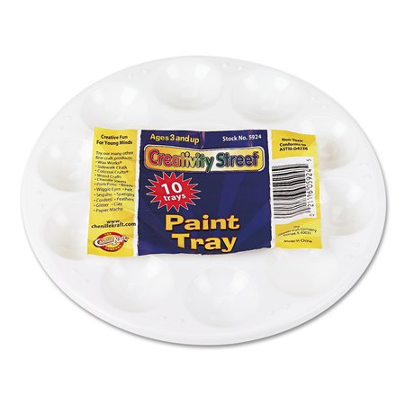 Chenille Kraft Paint Tray, Round, Plastic, White, PK10 5924